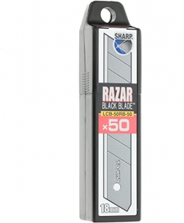 Tajima Trading Aps Breakable Blades 25mm. 10 pcs convenient dispenser in blister, Tajima Dora Black