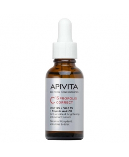 Apivita C15 PROPOLIS antioksidacinis, raukšles mažinantis ir šviesinantis koreguojantis serumas 30 ml
