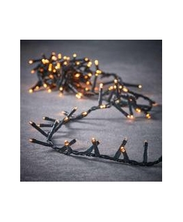 Detaljinen joulukuusen valosarja, 480 LED-lamppua, ajastin, lämpimän valkoinen, läpinäkyvä johto
