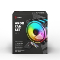 Savio FAN-01 4-pack 120mm ARGB fan including controller and remote control Корпус компьютера Вентиля Savio FAN-01 4-pack 120mm ARGB fan including controller and remote control Корпус компьютера Вентиля