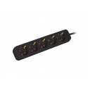 Lanberg PS0-05F-0150-BK jatkojohto 1,5 m 5 AC-pistorasia(a) Sisätila musta