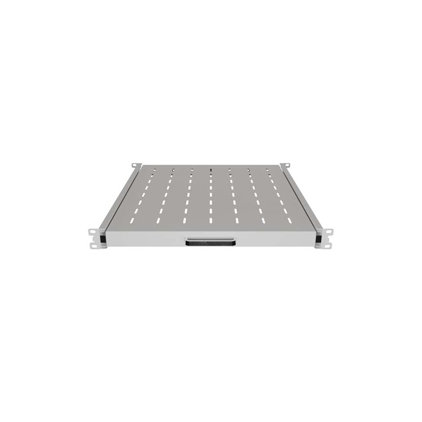 Выдвижная полка для 19-дюймовых стоек RACK, 500 мм, серая, LANBERG (1U/445x500 мм, максимальная нагрузка до 35 кг, крепление на – 2