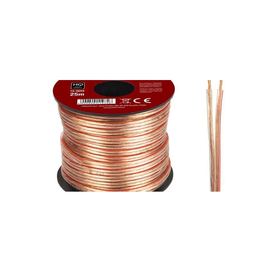 Blow Kõlarikaabel 2x1.50mm läbipaistev 25m