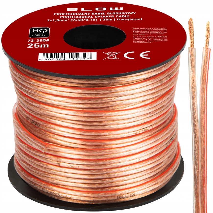 Blow skaļruņu kabelis 2x1.50mm caurspīdīgs 25 m – 2