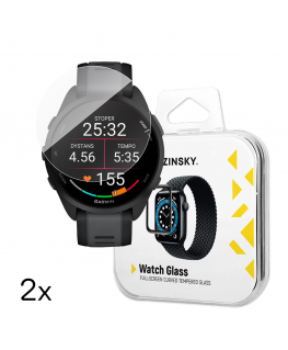 Wozinsky viso paviršiaus grūdinto stiklo apsauga Garmin Forerunner 165 (2 vnt.)