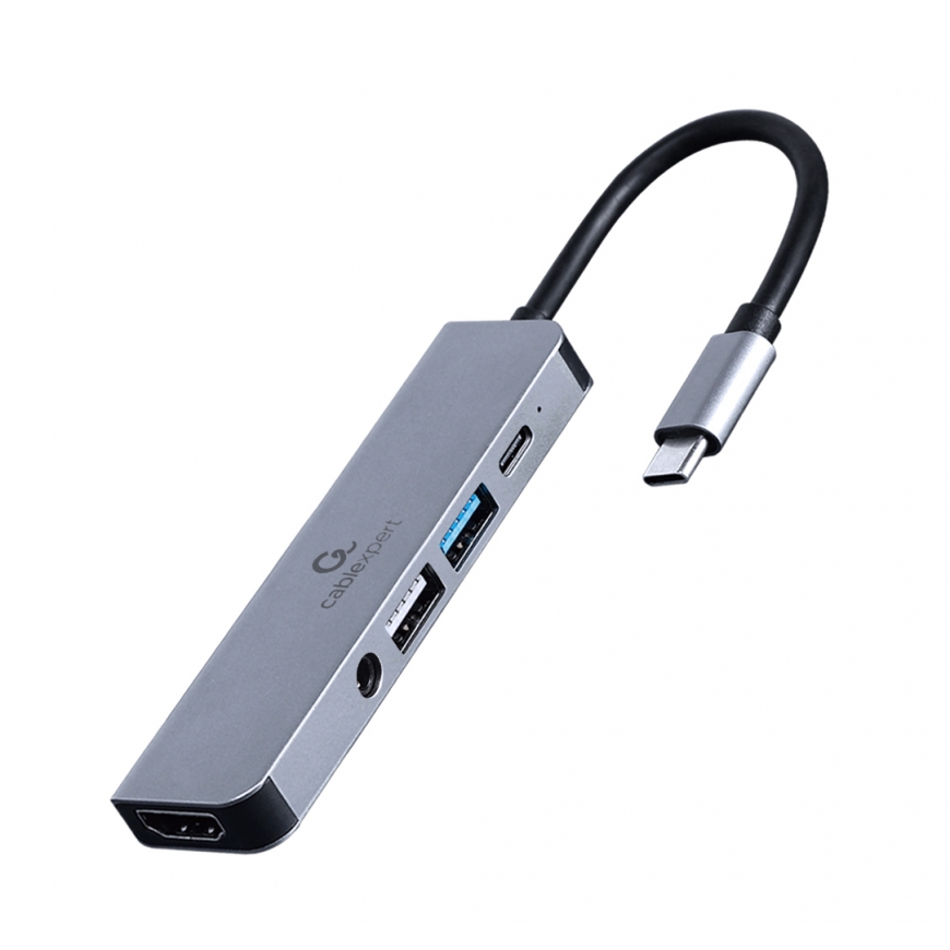 Gembird A-CM-COMBO5-02 laptop dock/port replicator Wired USB 3.2 Gen 1 (3.1 Gen 1) Type-C Silver
