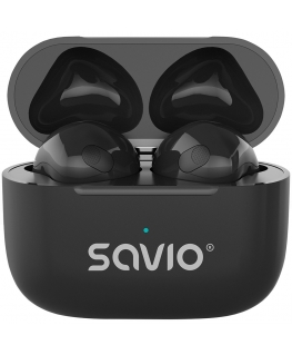 Savio TWS-02 PRO kuulokkeet ja kuulokemikrofoni Langaton In-ear Musiikki/Päivittäin USB Type-C Bluetooth musta