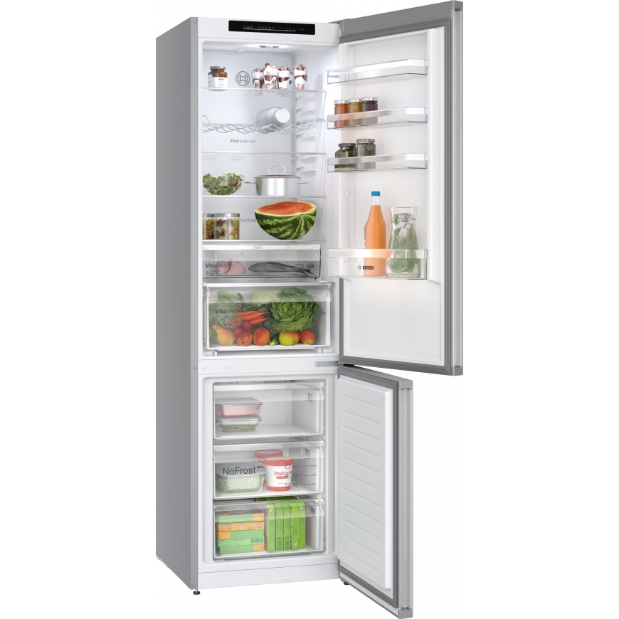 Bosch Serie 4 KGN392LAG ledusskapja saldētājkamera Brīvi novietots 363 L A Metālisks – 2
