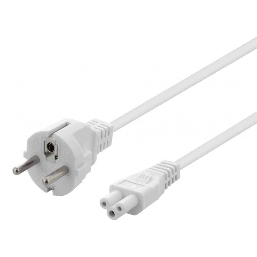 Deltaco DEL-109FV кабель питания Белый 3 m CEE7/7 IEC C13
