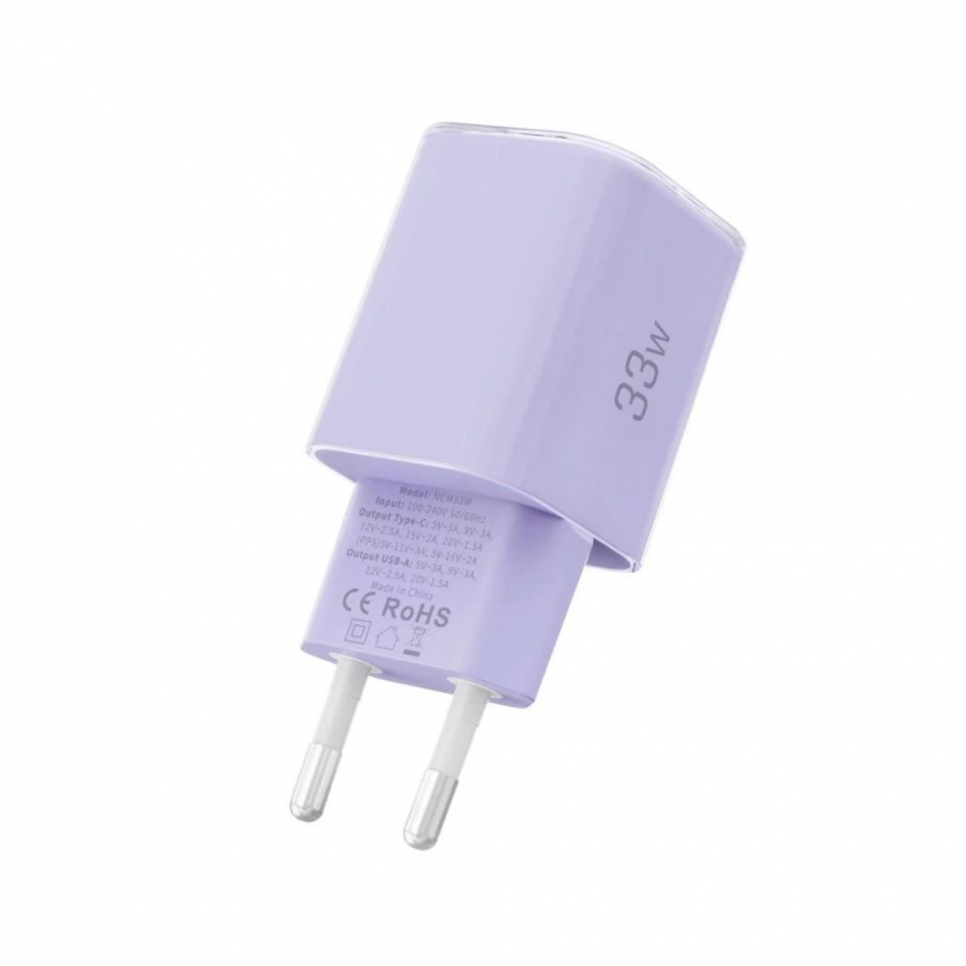 Tech-Protect NCM33 PD 33W QC3.0 USB-C | USB-C Wall Charger - Purple – 4