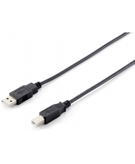 Equip 128861 USB kabelis USB 2.0 3 m USB A USB B Juoda
