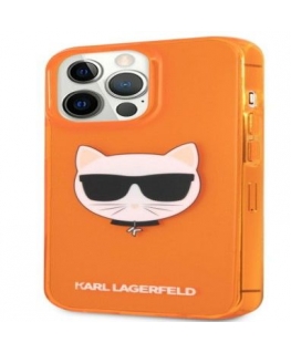 Apple iPhone 13 Pro Fluo TPU Choupette Head Case Orange