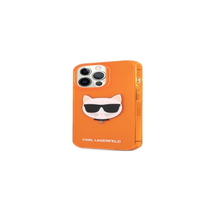 Apple iPhone 13 Pro Fluo TPU "Choupette Head" dėklas, oranžinis