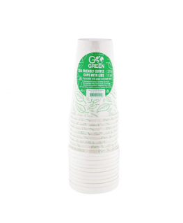 Eco-friendly Coffee Cups with Lids "Go Green" 320ml, 10 pcs | 0.12kg
