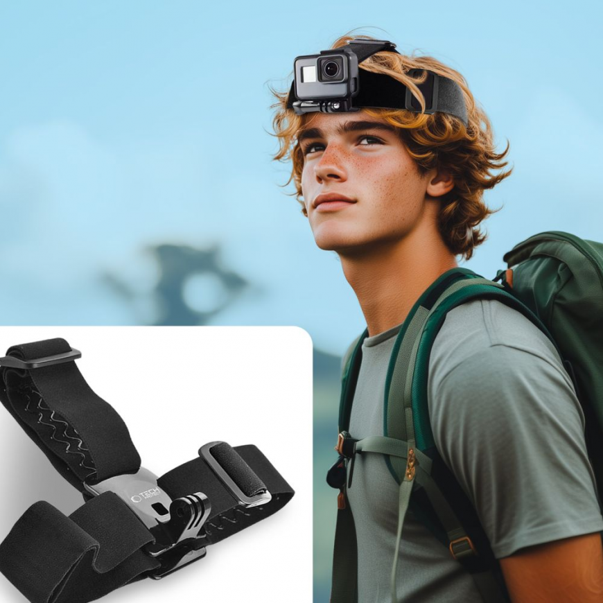 TECH-PROTECT GA100 Head Mount GoPro | DJI musta – 3