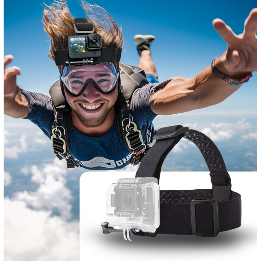 TECH-PROTECT GA100 galvas stiprinājums GoPro | DJI melns – 4