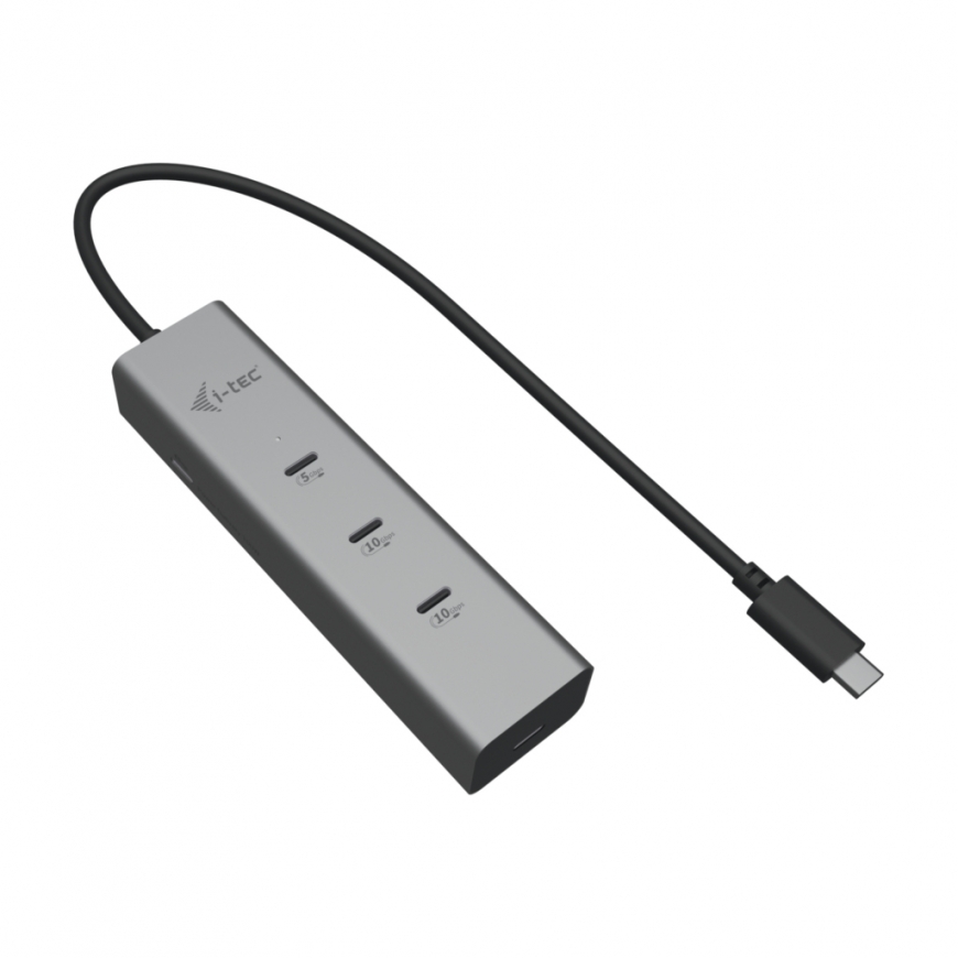 i-tec Metal C31HUBMETAL8KPDPRO keskitin USB Type-C 10000 Mbit/s Hopea