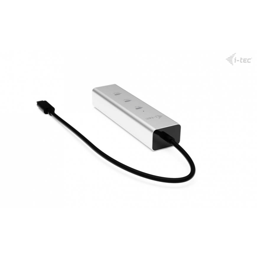 i-tec Metal C31HUBMETAL8KPDPRO keskitin USB Type-C 10000 Mbit/s Hopea – 4