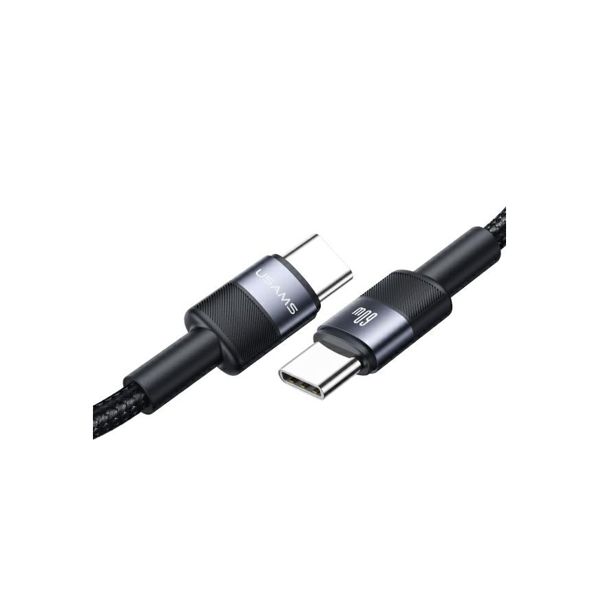 USAMS Kabel USB-C na USB-C Fast Charging stalowy|tarnish SJ724US