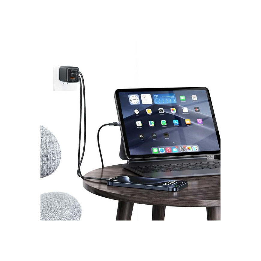 USAMS Kabel USB-C na USB-C Fast Charging stalowy|tarnish SJ724US – 2