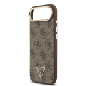 Guess PU Leather 4G Strass Triangle Logo Gold Frame MagSafe Case