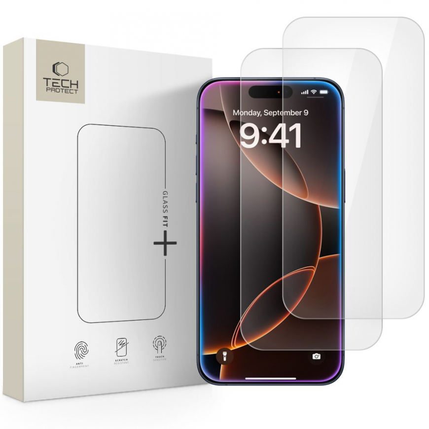 SZKŁO HARTOWANE TECH-PROTECT GLASS FIT+ 2-PACK IPHONE 17 AIR CLE