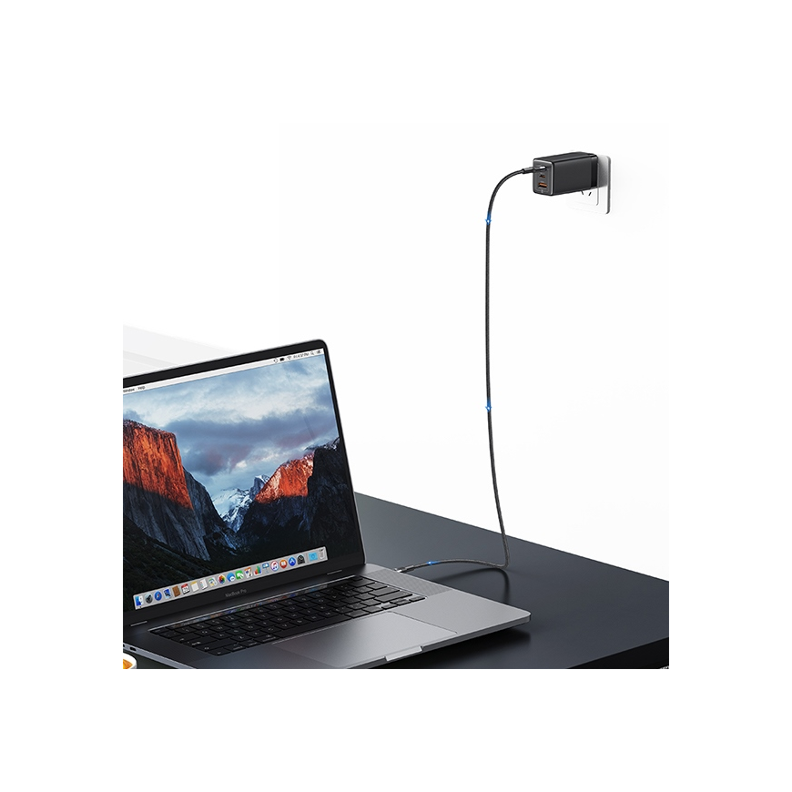 USAMS Kabel pleciony 240W USB-C|USB-C 1.2m SY Sereis tarnish SJ7 – 4