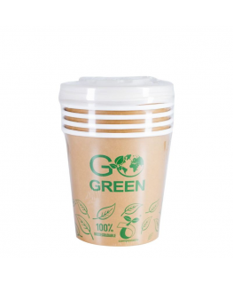 Kompostitavad kaanega toidunõud Go Green 700ml, 5 tk. | 0,115kg