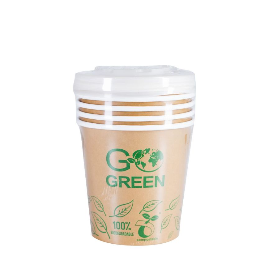 Compostable food containers with lids Go Green 700ml 5pcs|0,115k