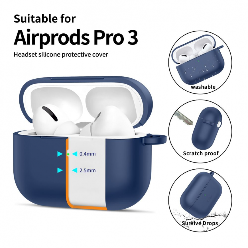 TECH-PROTECT SILICONE HOOK APPLE AIRPODS PRO 3 NAVY BLUE – 4
