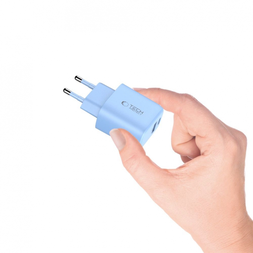 Tech-Protect NCA30 PD 30W QC3.0 USB-A | USB-C Wall Charger - Blu – 5