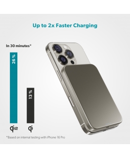 Epico UltraPack Qi2 Slim 5000mAh Alu Mag+ EM51 bezvadu jaudas paka - titāns