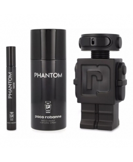 Paco Rabanne Phantom -lahjapakkaus, sisältää hajustesuihkeen 100 ml, deodoranttisuihkeen 150 ml ja miniatyyrihajuveden 10 ml