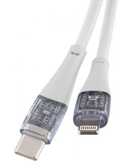 Qualo QTCN-CL-00 Transparent Nylon Cable USB-C – Lightning / 12W / 1.5m / white