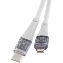 Qualo QTCN-CL-00 Transparent Nylon Kабель USB-C – Lightning / 125W / 1.5m / белый Qualo QTCN-CL-00 Transparent Nylon Kабель USB-C – Lightning / 125W / 1.5m / белый
