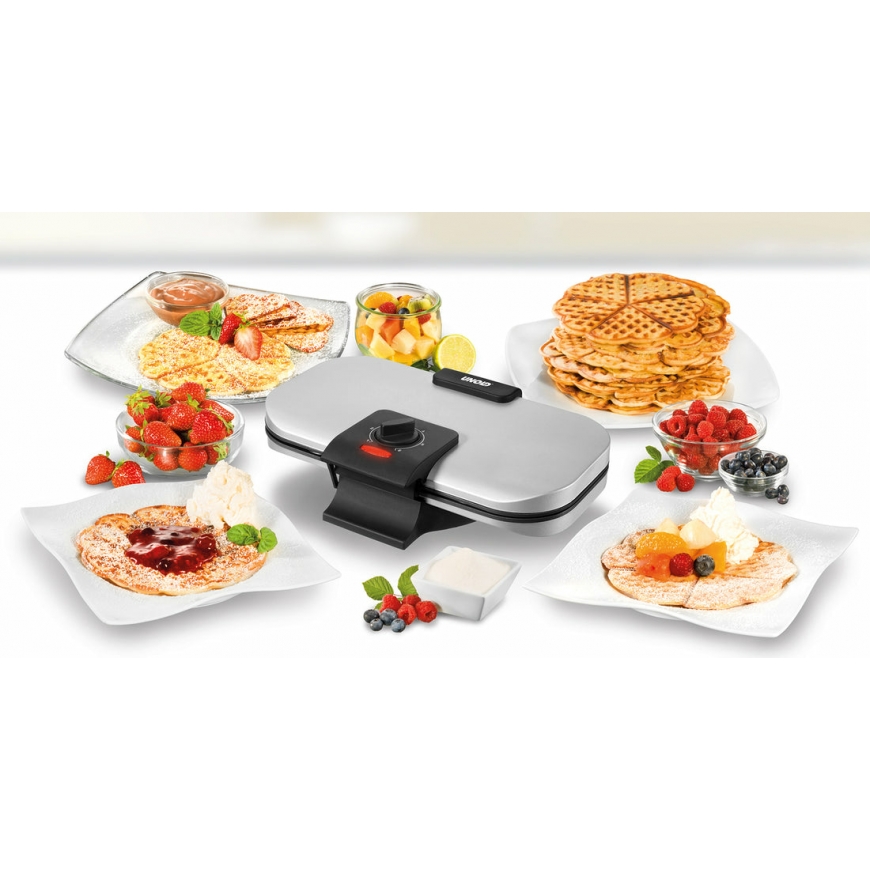 Unold 48241 vafeļpanna 2 vafele (-s) 1300 W Melns, Sudrabs – 5
