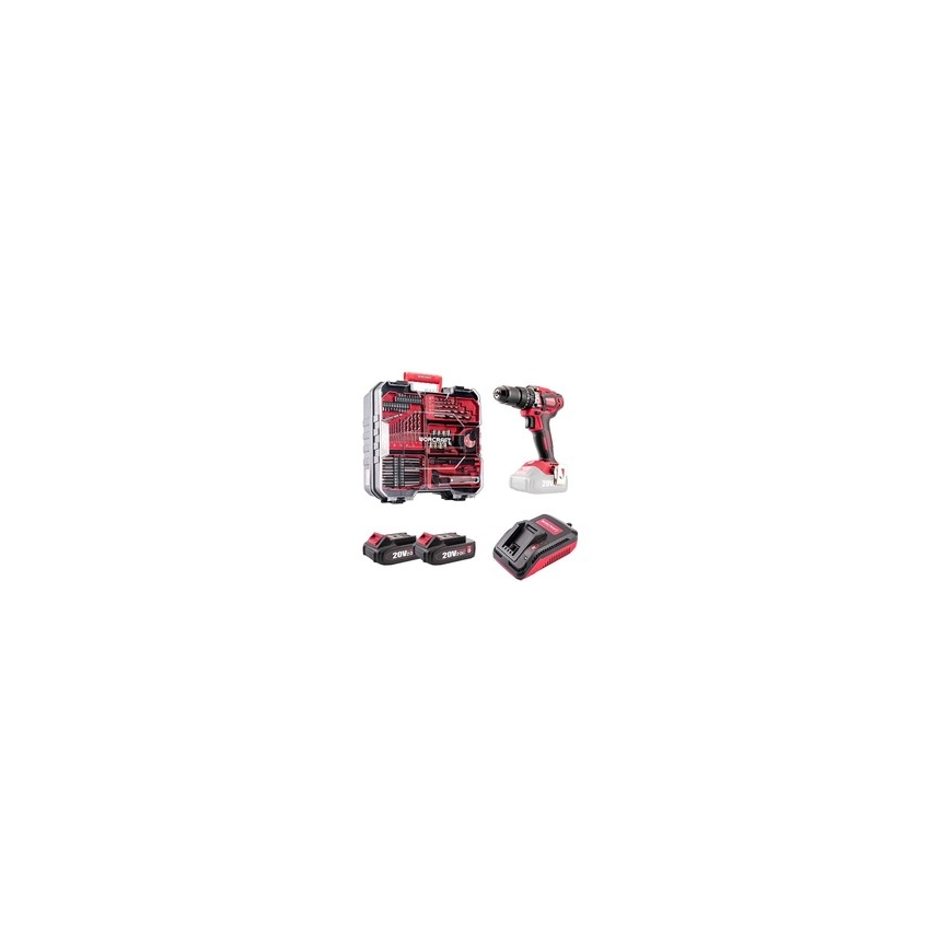 Worcraft 20V LI-ION Battery Drill and Impact Driver Set (XCUBE Box)