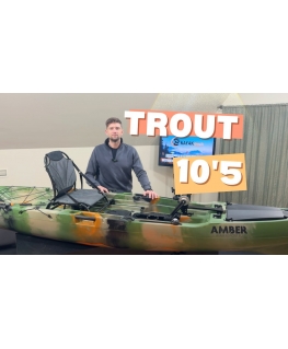 Üheistmeline jalgsipedaalidega kalastuskajakk AMBER TROUT 10.5, PROP pedal, 320 x 85 x 37 cm, džunglikamo, HDPE