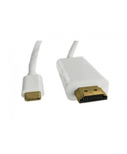 CMYK HL38874 videokaabliadapter 1 m HDMI tüüp A (Standard) USB tüüp-C Valge