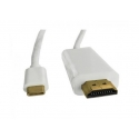 CMYK HL38874 video kabeļu aksesuārs 1 m HDMI Type A (Standard) USB Veids-C Balts