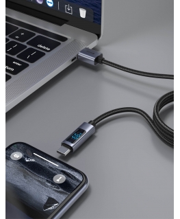 Кабель Swissten LCD USB-A / USB-C, 1.5 м