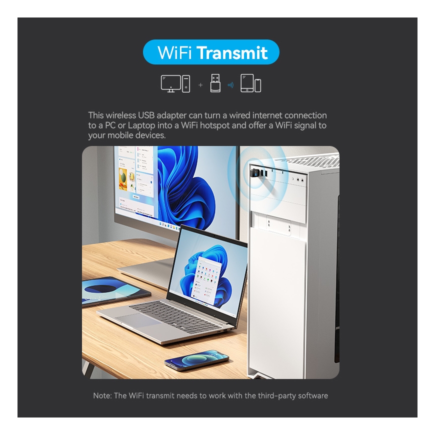 Vention KDRB0 verkkokortti WLAN 150 Mbit/s – 4
