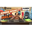 Paddle for kayak AMBER K-1, 225 cm, 0 degrees, Asymmetric, Fixed shaft, PP/Dural, Green Paddle for kayak AMBER K-1, 225 cm, 0 degrees, Asymmetric, Fixed shaft, PP/Dural, Green