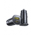 Baseus GoTrip 30W 12-24V USB-A + USB-C QC PD autolaturi, musta Baseus GoTrip 30W 12-24V USB-A + USB-C QC PD autolaturi, musta