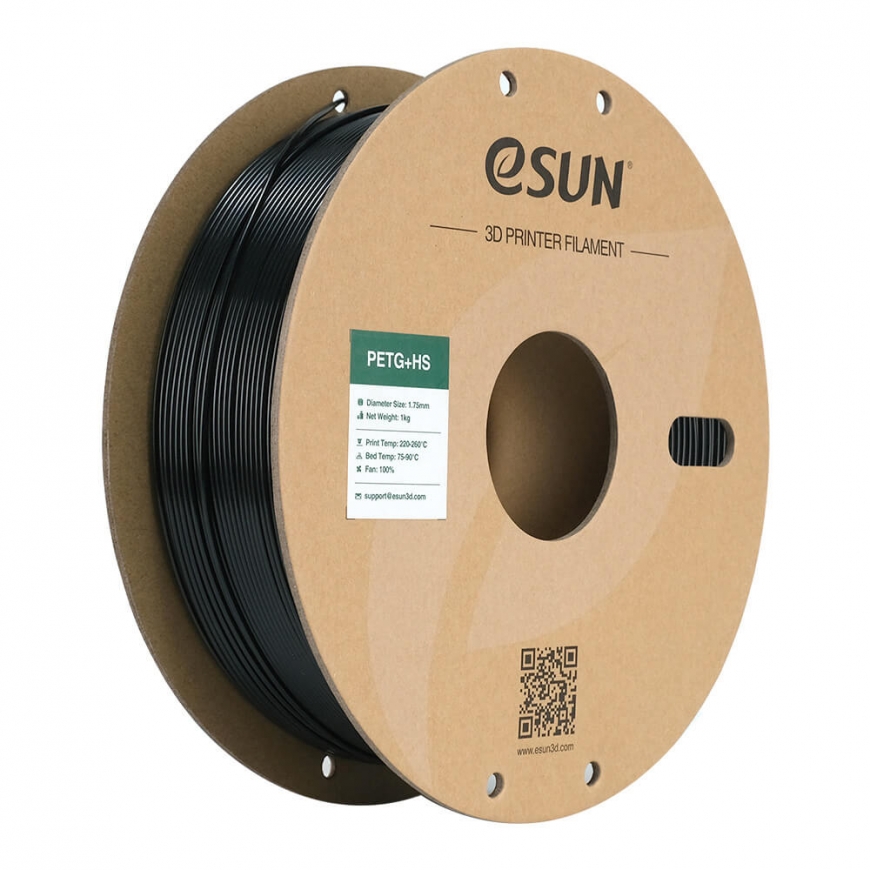 eSUN PETG+HS Полиэтилентерефталатгликоль (ПЭТГ) Черный 1 kg