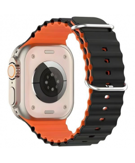 Beline pasek Apple Watch Silicone Waves 38|40|41mm czarno-pomara