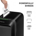 Fellowes LX Series Powershred LX220 papīra smalcinātājs 65 dB Melns