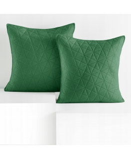 Velvet RESTILO decorative pillow cover LAILA, bottle green, embossed style, glamorous, material type - textile, velvet, polyeste