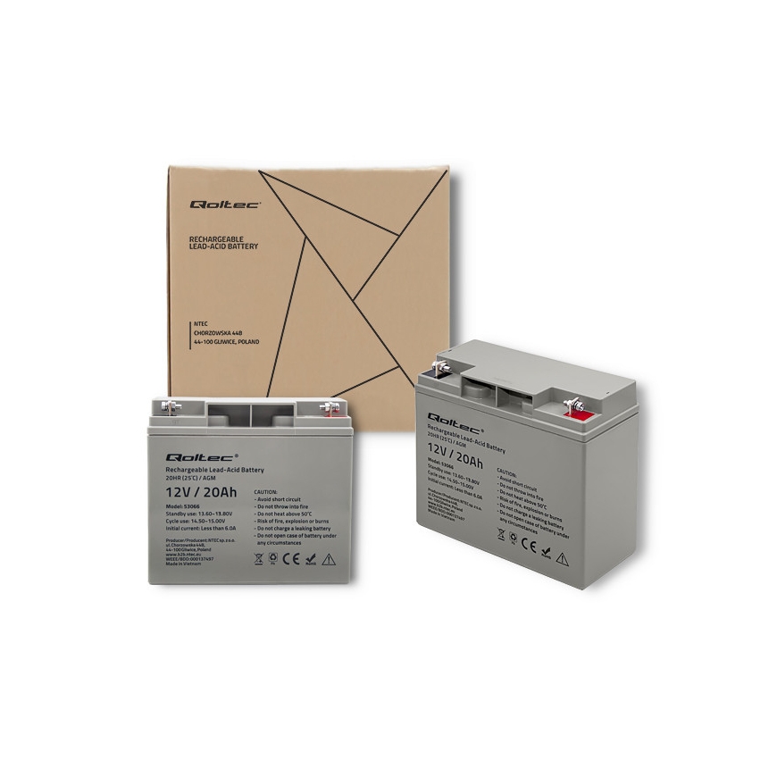 Qoltec 53066 UPS-aku Suletud pliiaku (VRLA) 12 V 20 Ah – 5