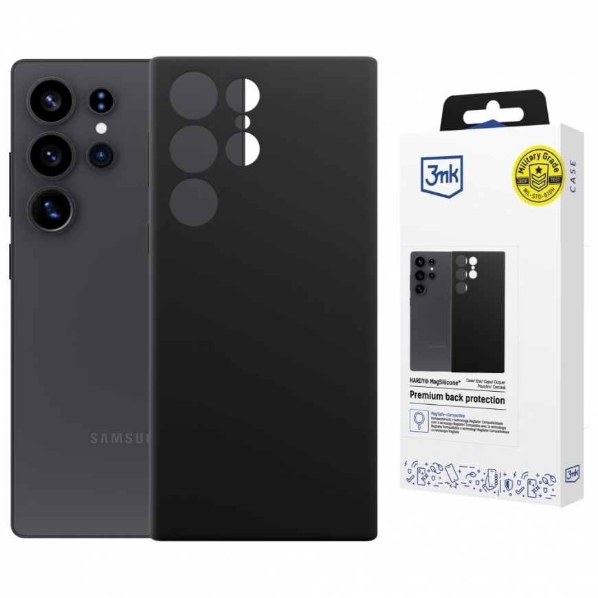 3MK Hardy MagSilicone suojakotelo Samsung Galaxy S25+ - musta